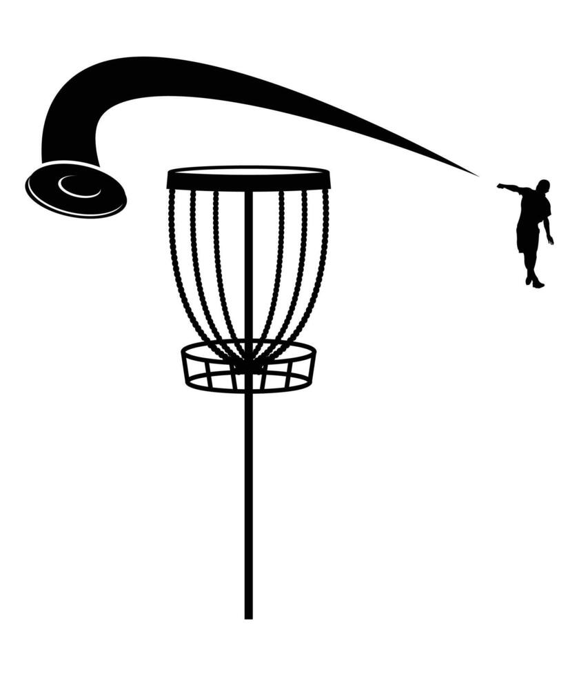 a black and white illustration of a disc golf basket vector