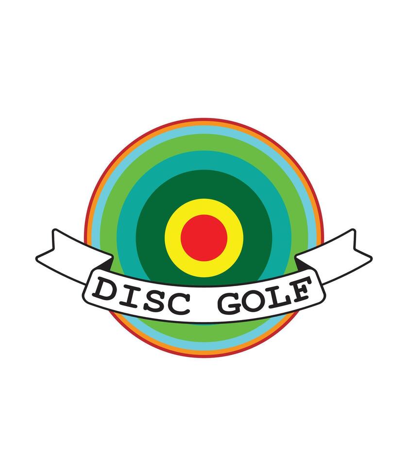 disc golf logo with a green and yellow circle vector