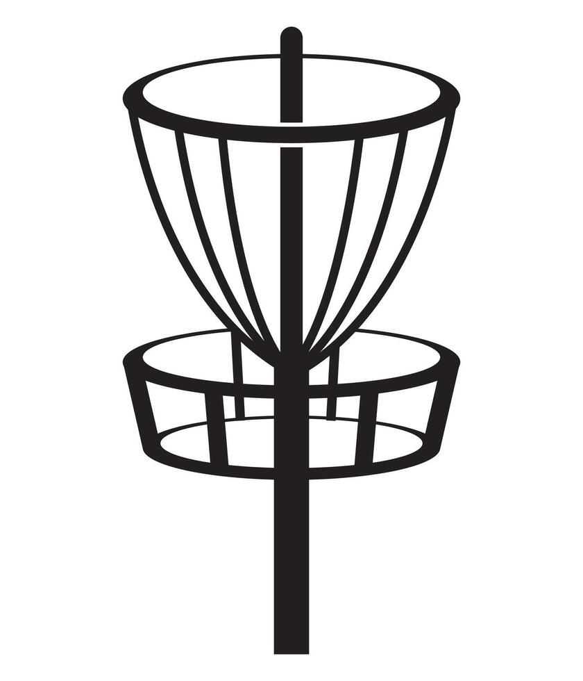 disc golf basket vector illustration