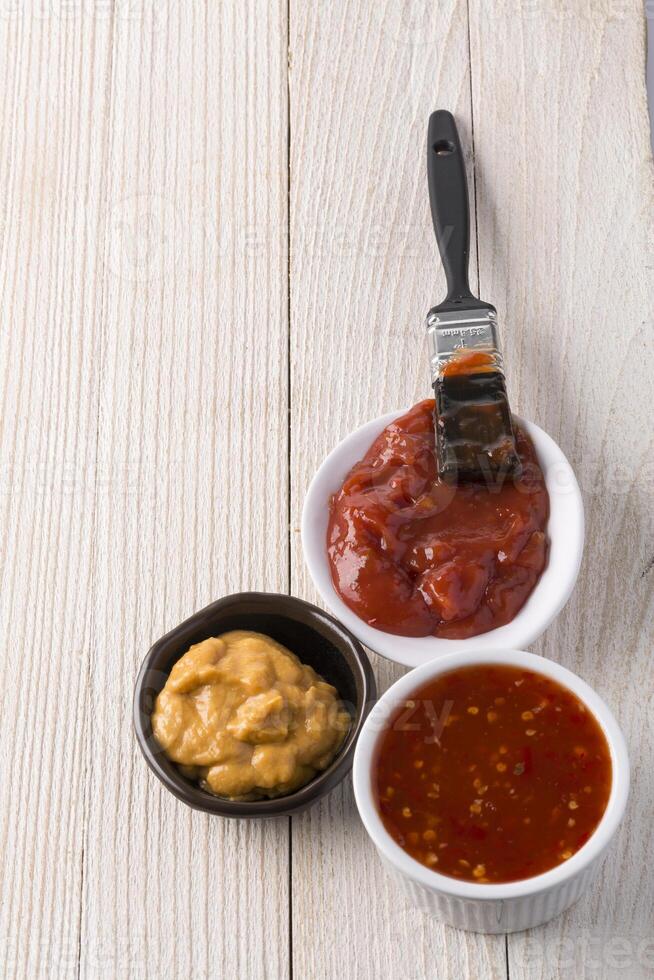 the various barbecue sauces photo