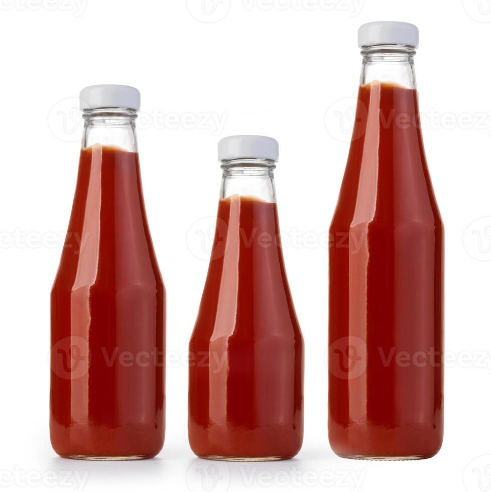 ketchup bottle on white photo