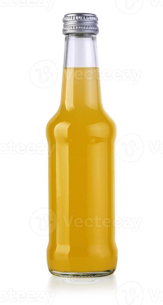 Juice bottle on white photo