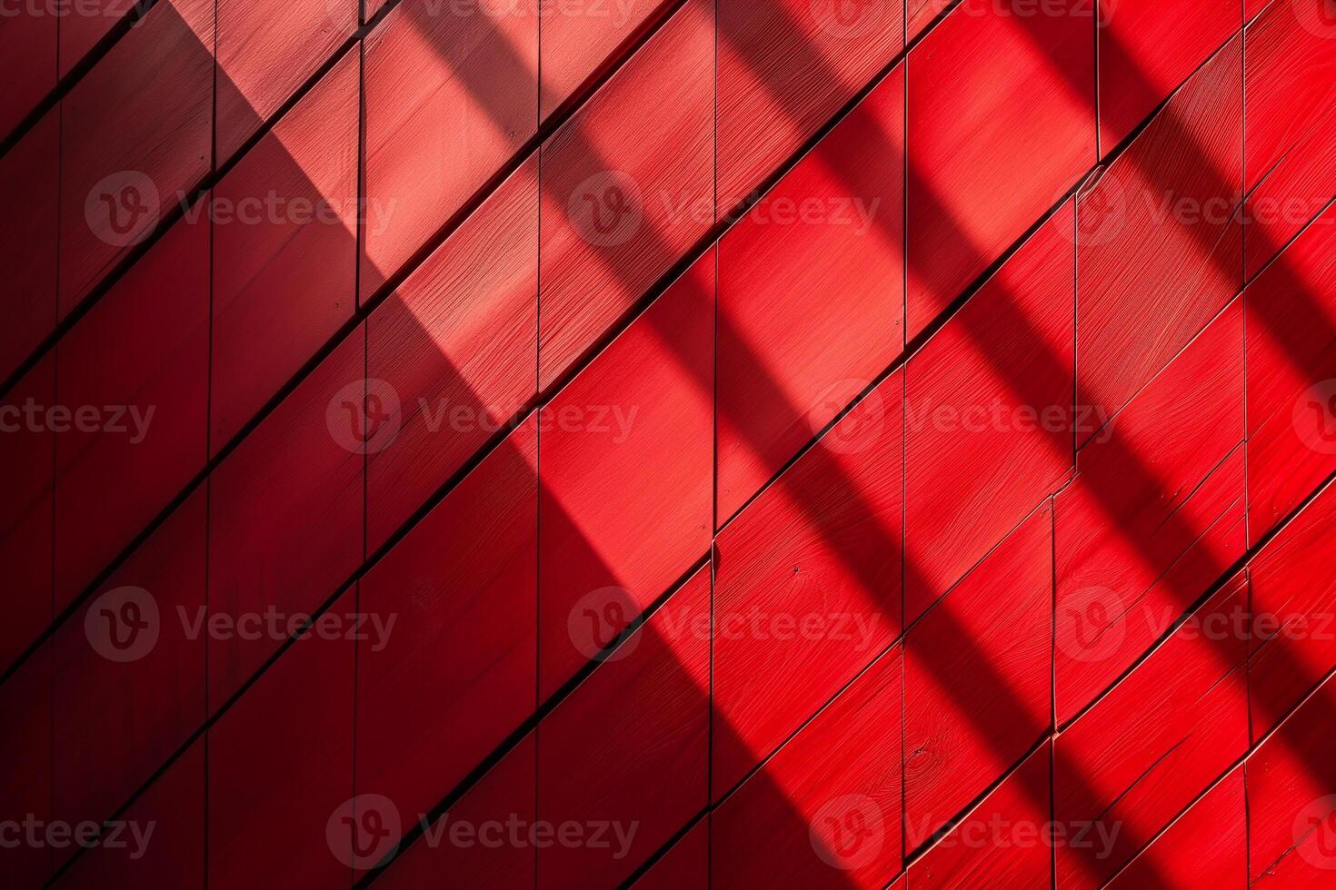 AI generated Red Geometric Panels with Dynamic Shadows photo