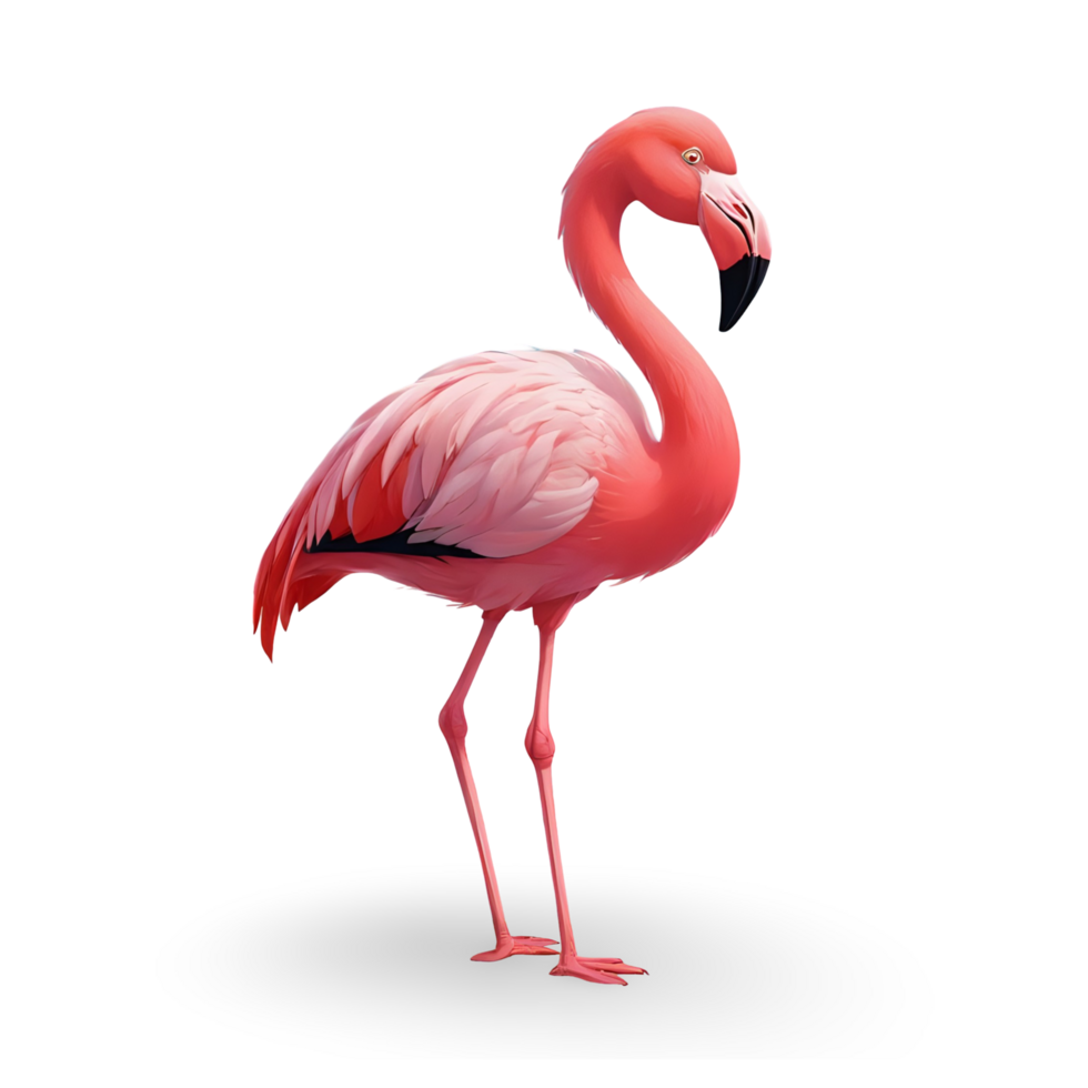 flamingo standing on a transparent background png