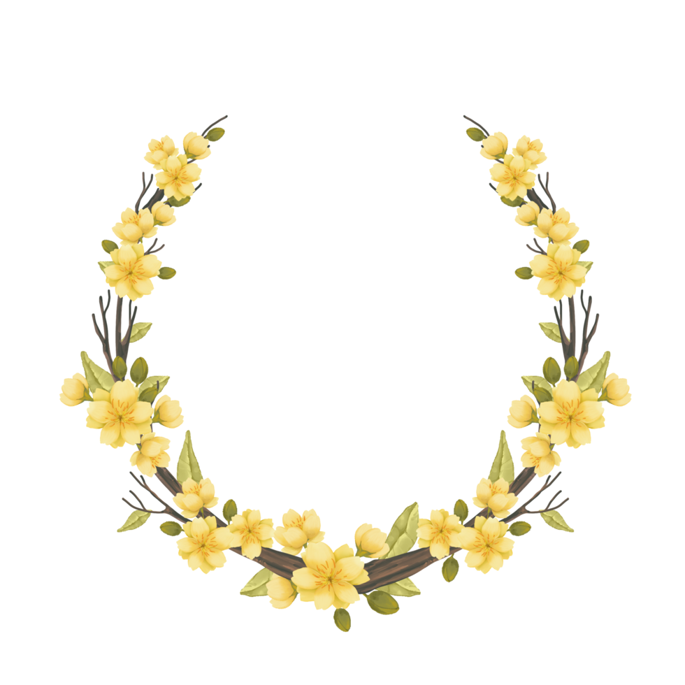 Apricot Flower Wreath png