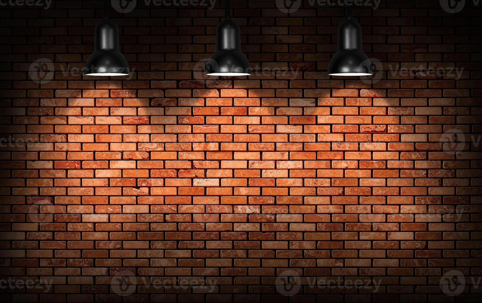 brick wall and  lamp photo