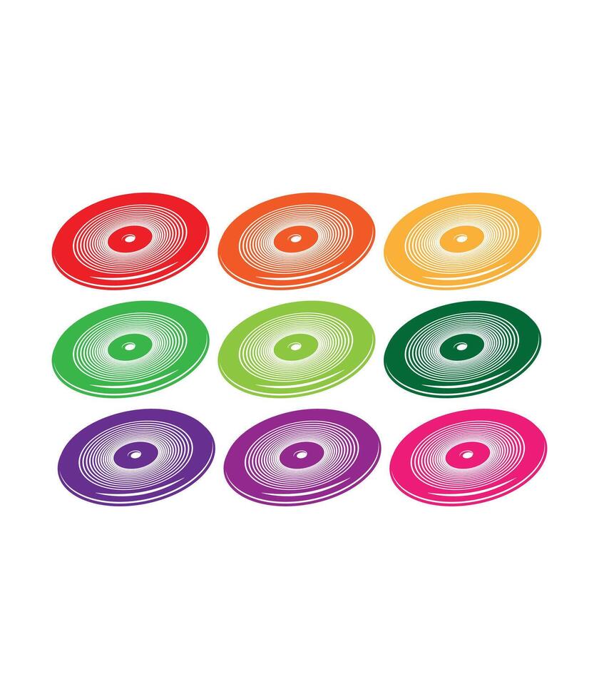 a set of colored discs on a white background vector