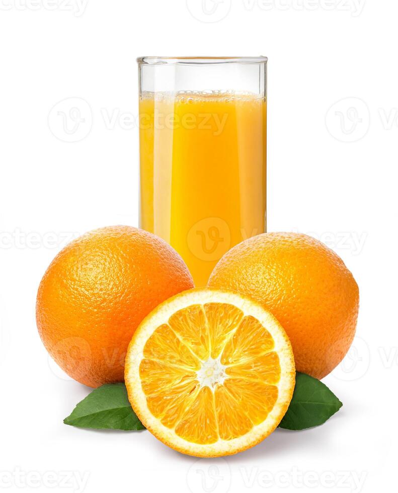 Orange juice and oranges photo