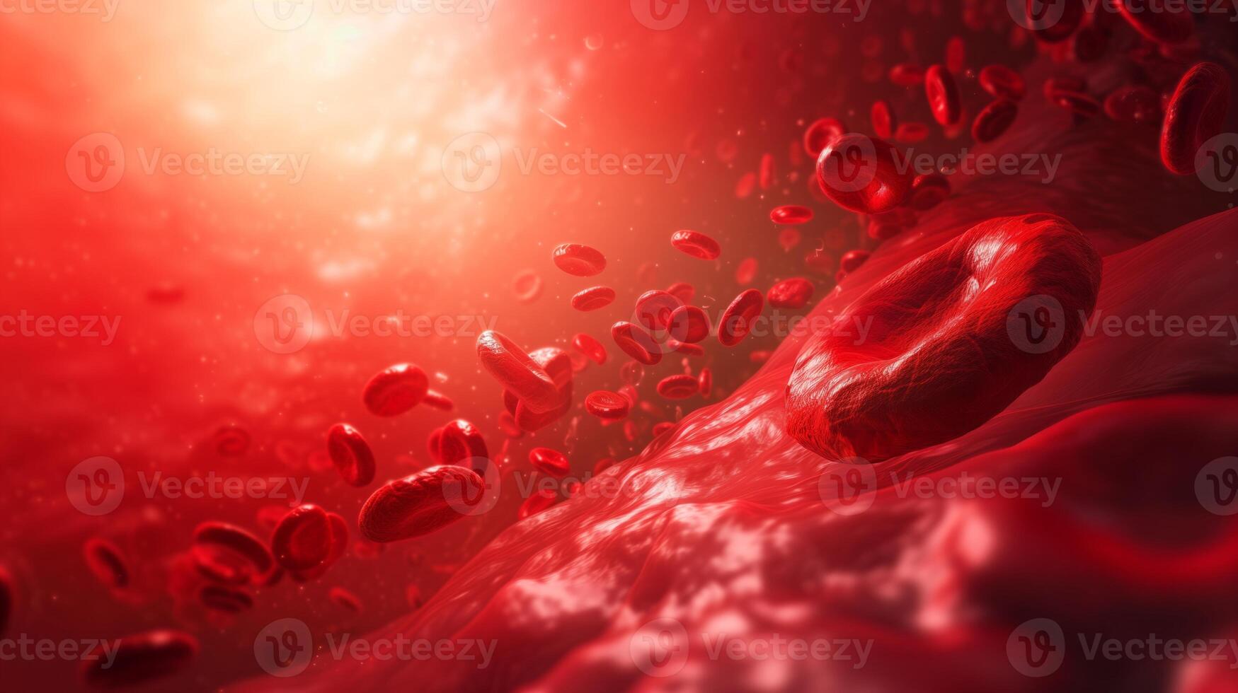 AI generated 3D Red Blood Cells Flow Animation photo