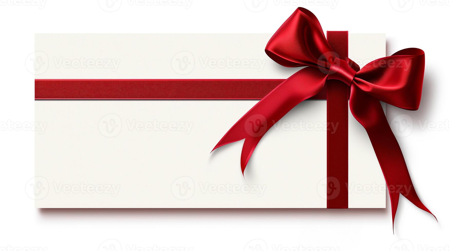 AI generated Luxurious Gift Card with Red Bow photo