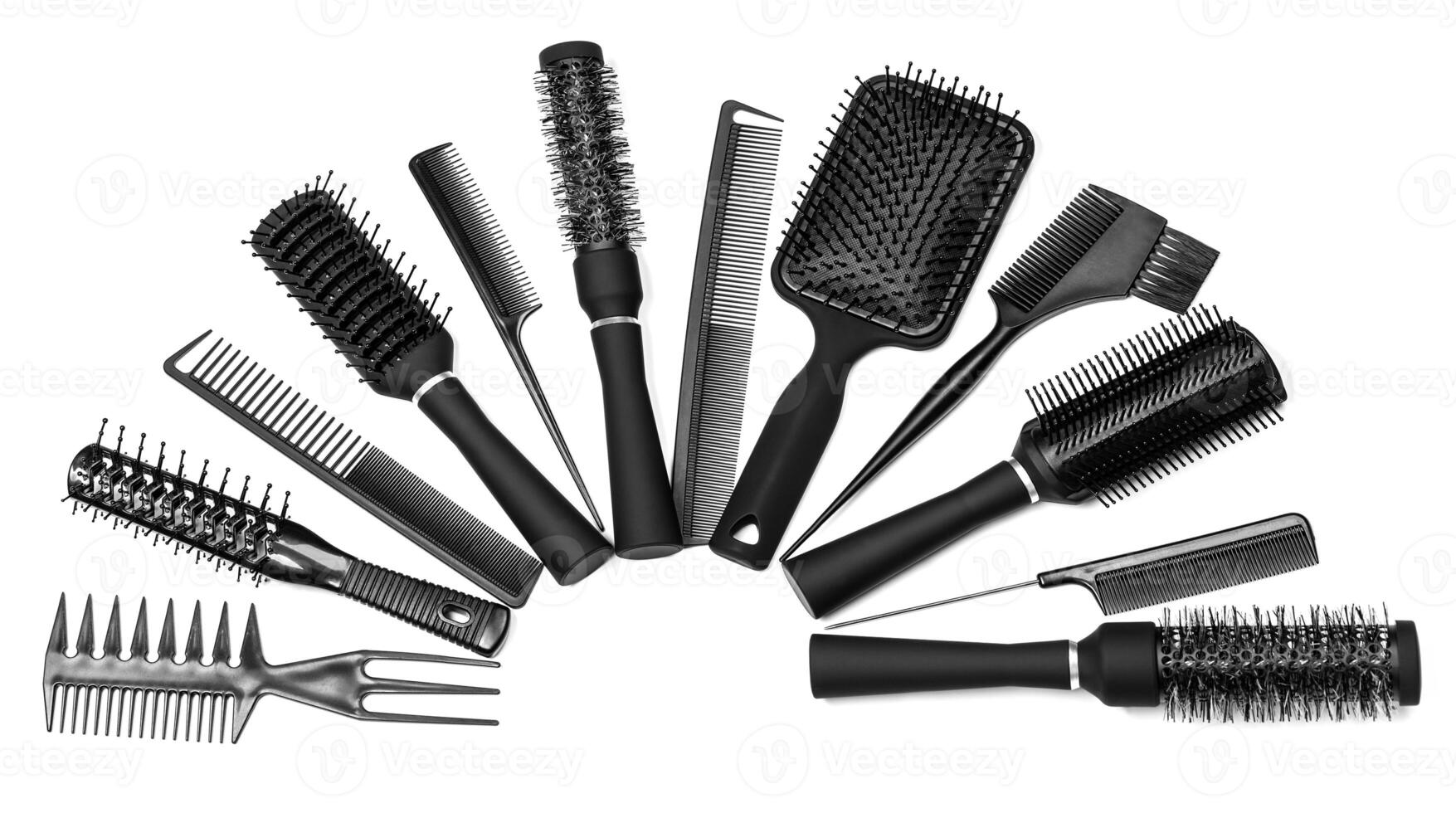 Hairdressing tools on white photo