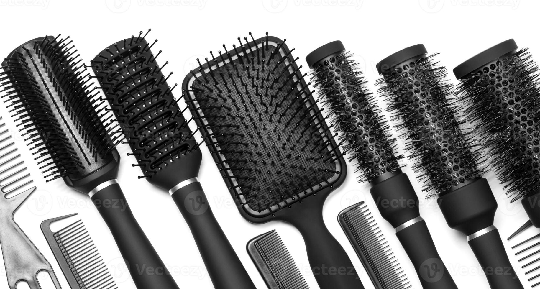 Hairdressing tools on white photo