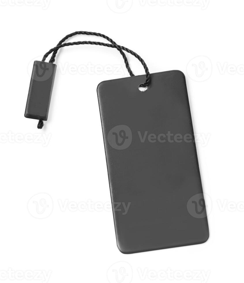 Black Tag with white background photo