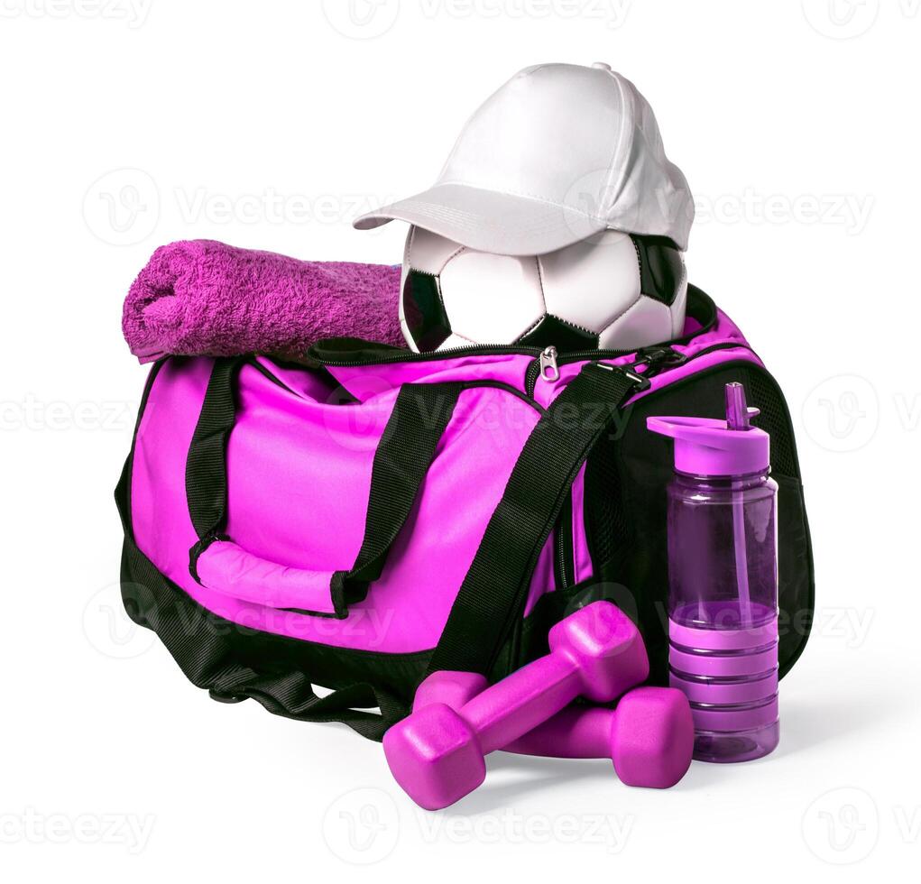 Sports bag with sports equipment photo