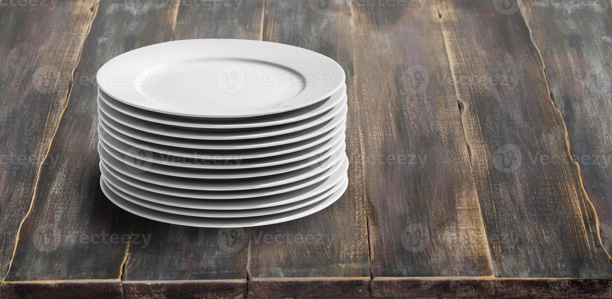 white plates stacked photo