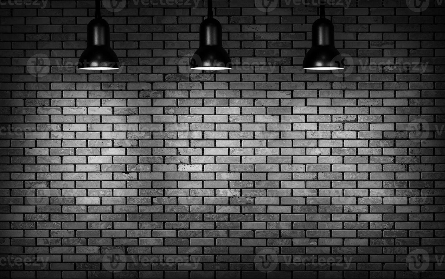 brick wall and  lamp photo