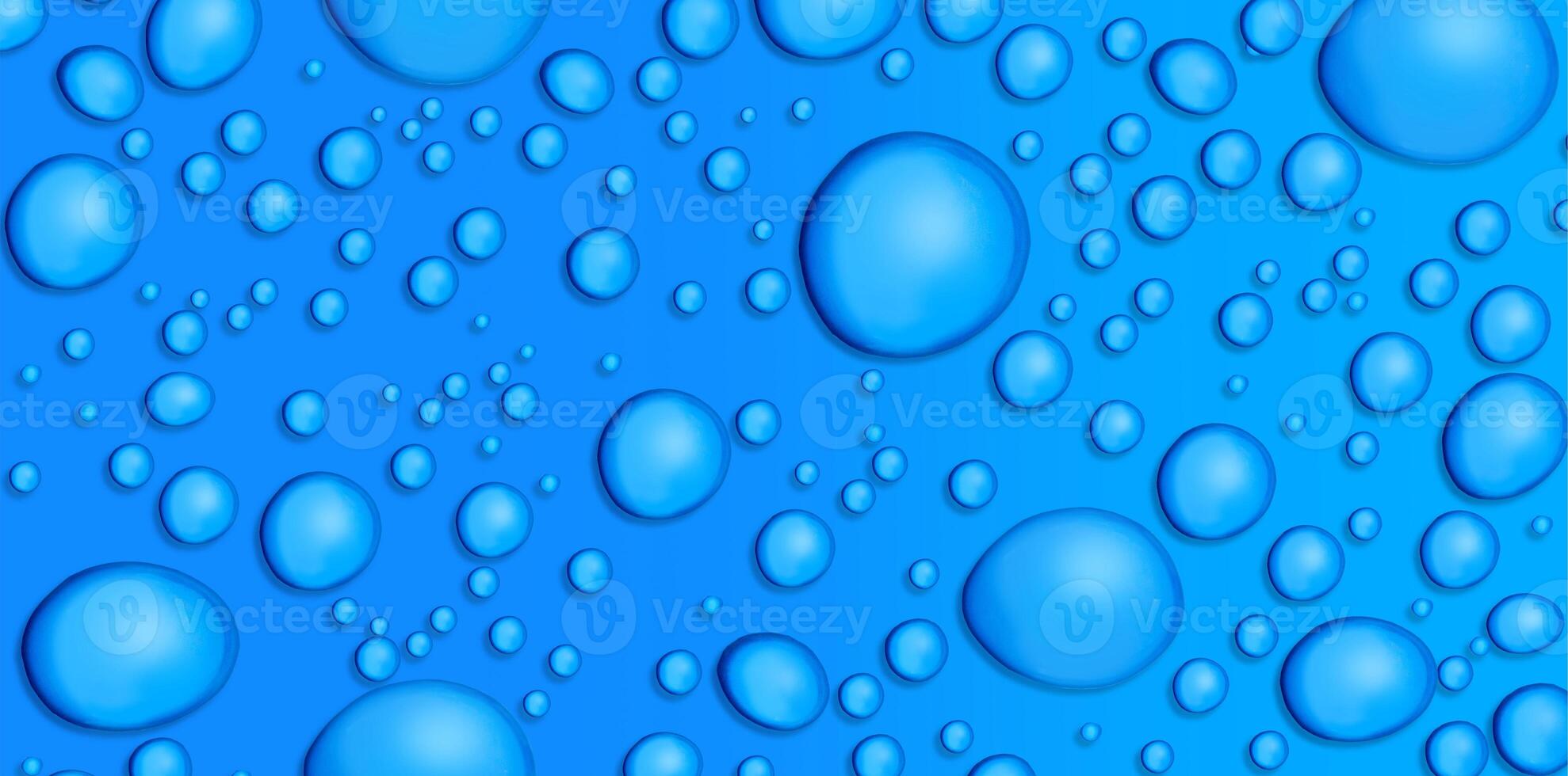 Large and small water droplets photo