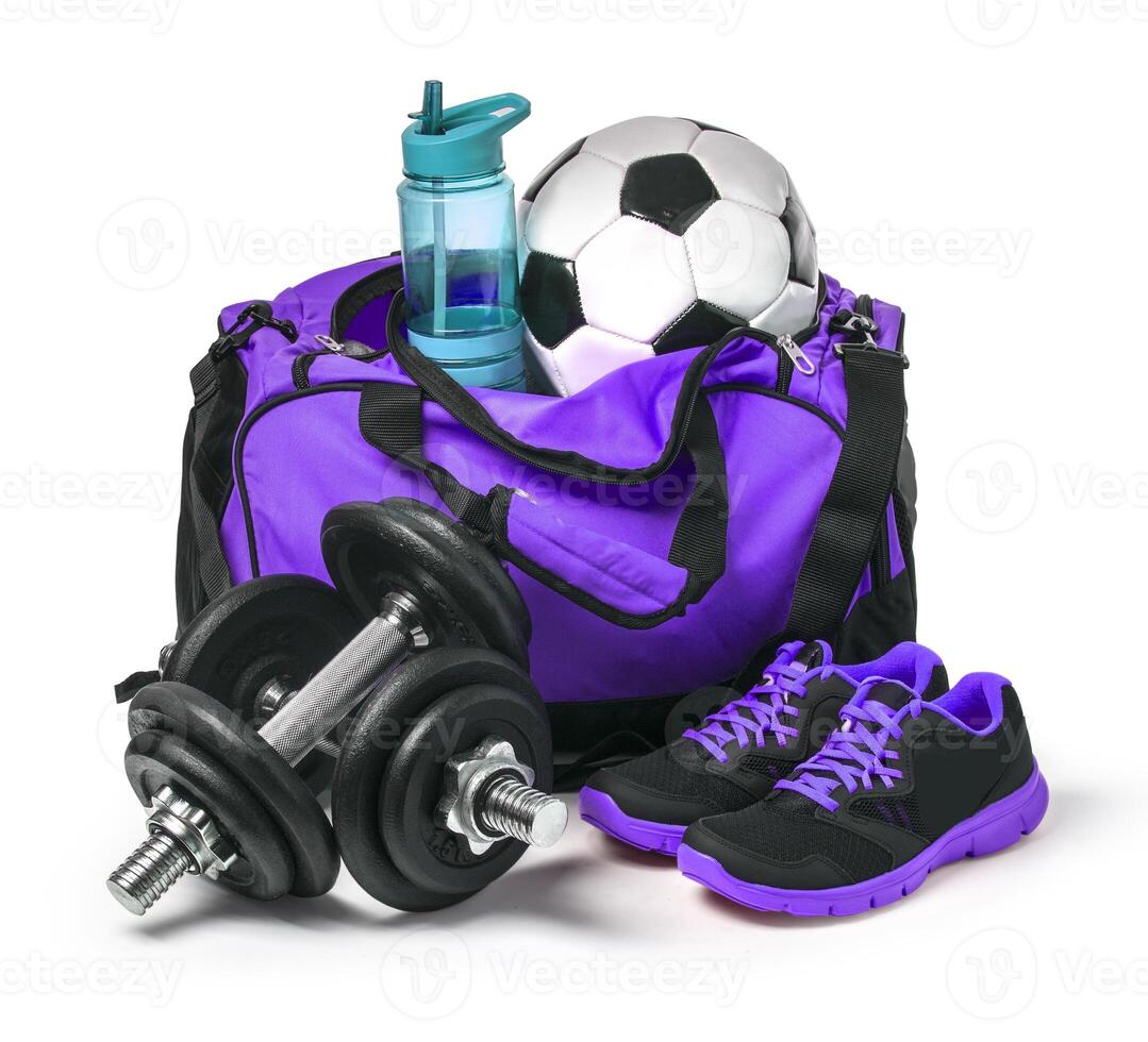 Sports bag with sports equipmen photo