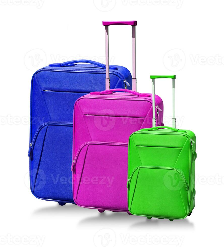 Suitcases isolated on white photo