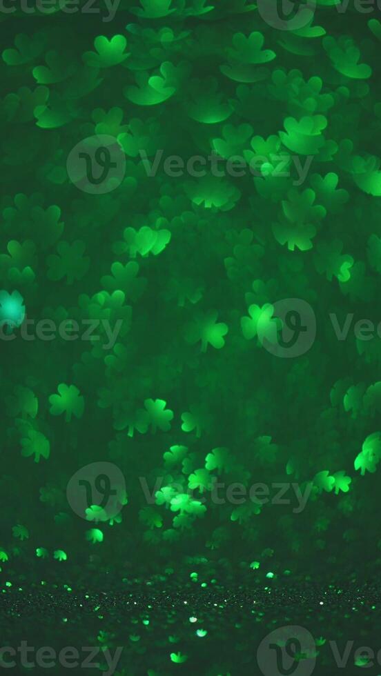 Abstract green background with clover highlights. Spring, summer background, st. Patricks day photo