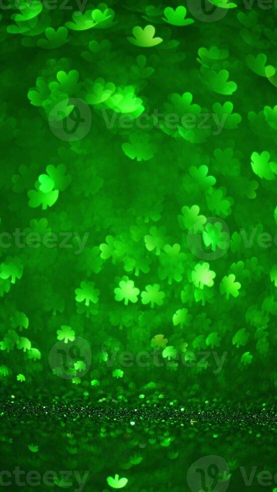 Abstract green background with clover highlights. Spring, summer background, st. Patricks day photo