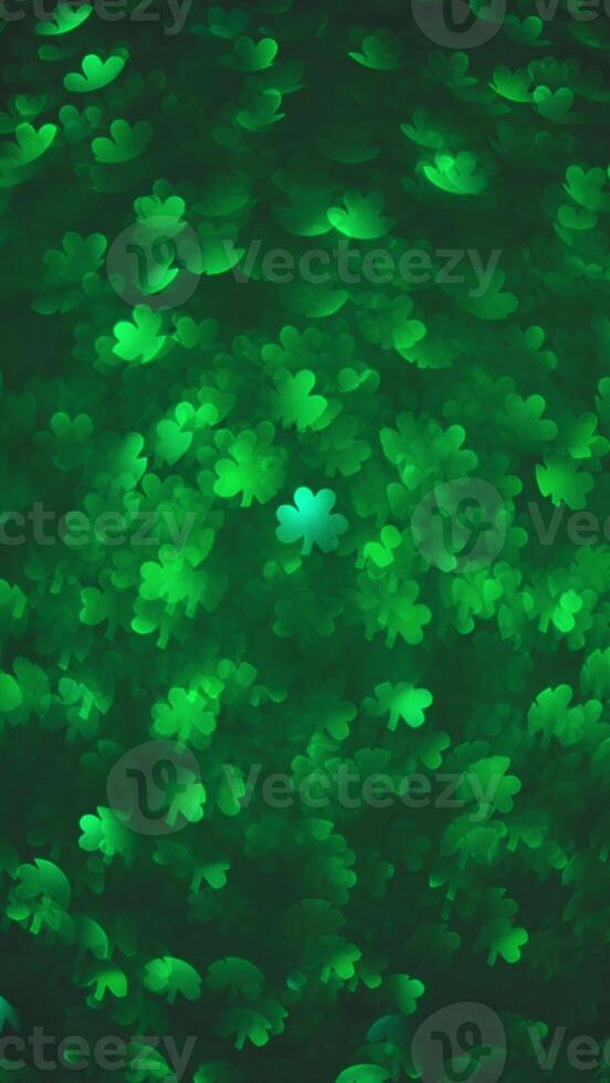 Abstract green background with clover highlights. Spring, summer background, st. Patricks day photo