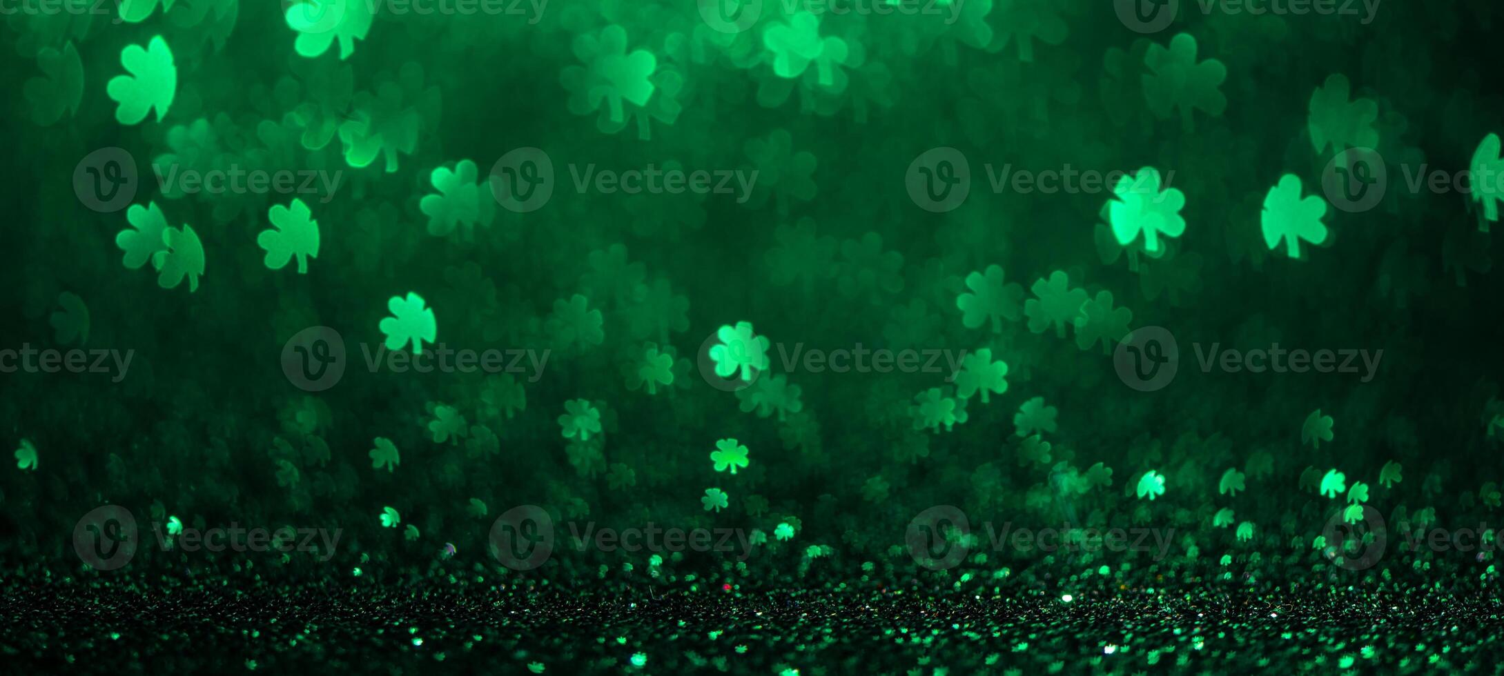 Abstract green background with clover highlights. Spring, summer background, st. Patricks day photo