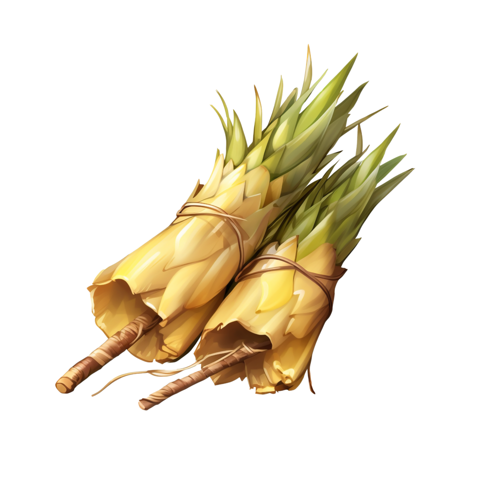 AI generated Fresh and beautiful Bamboo stalk isolated on transparent background png