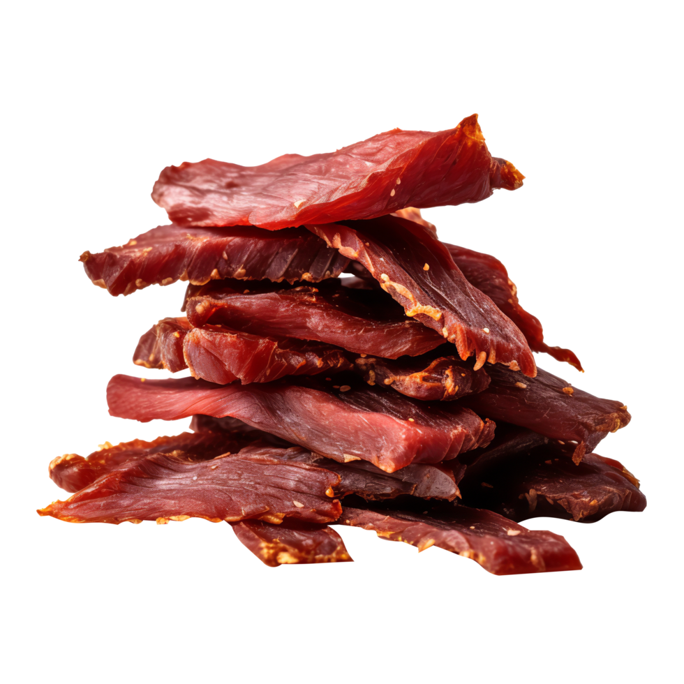 AI generated Fresh and delicious Beef Jerky isolated on transparent background png