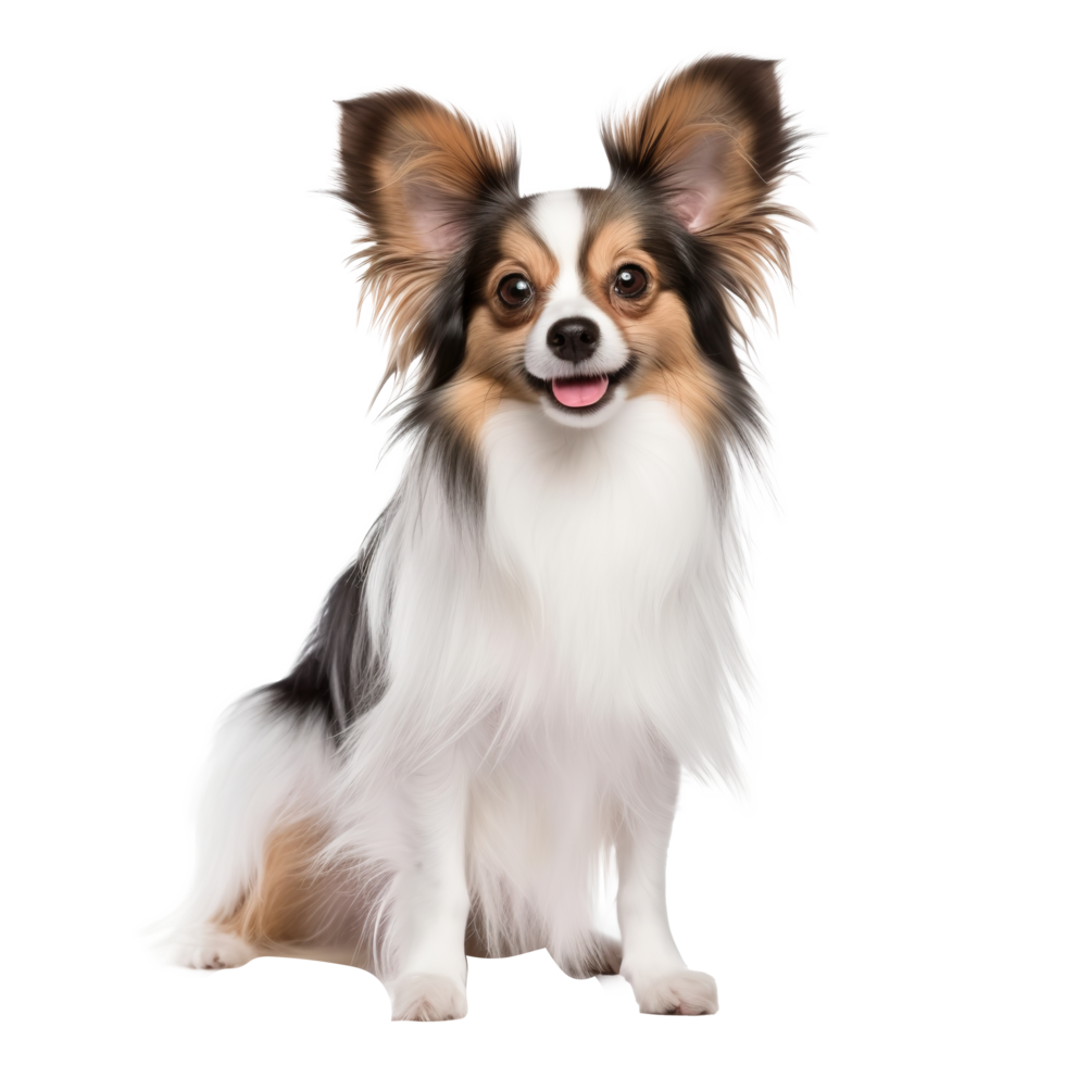 AI generated Papillon Dog isolated on png background