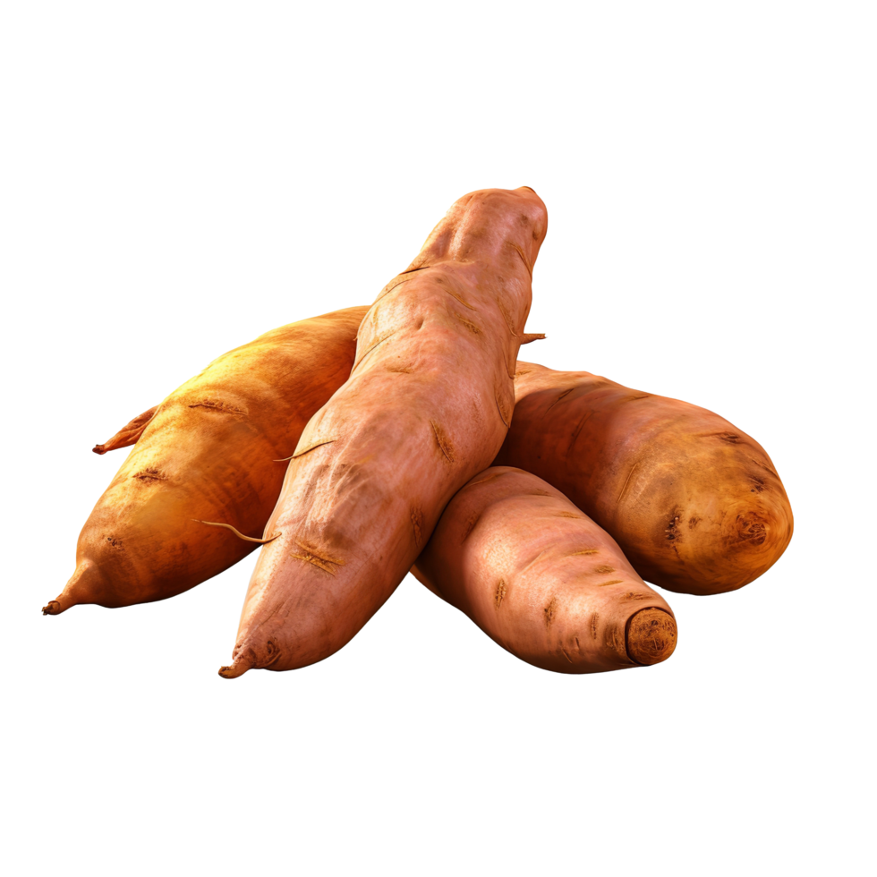 AI generated Fresh and delicious sweet potatoes isolated on transparent background png
