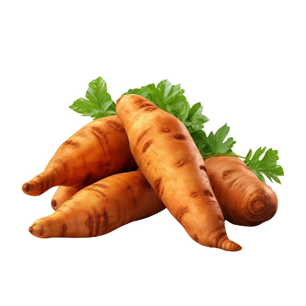 AI generated Fresh and delicious sweet potatoes isolated on transparent background png