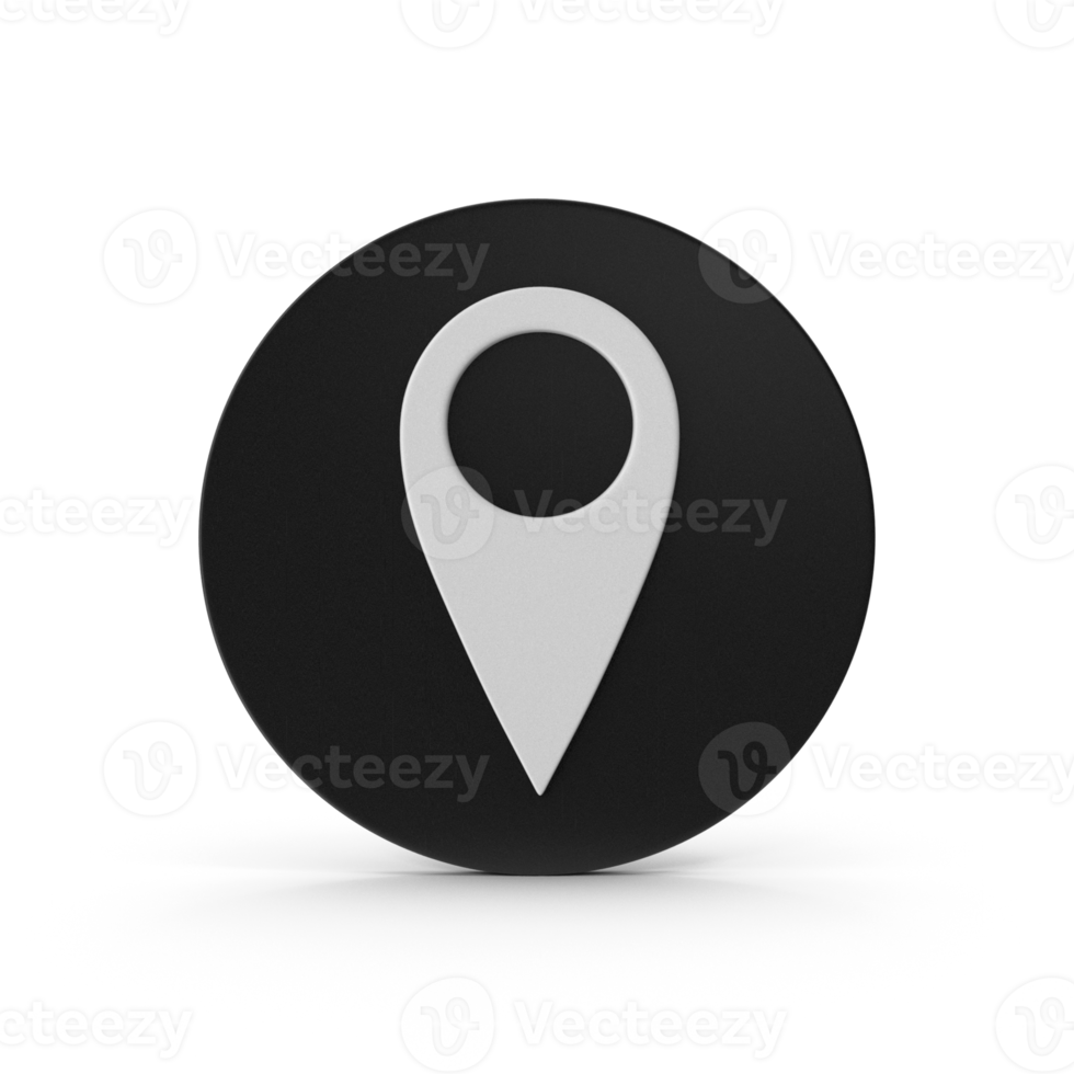 3d png Karta pekare, plats Karta ikon, svart textur, svart plats stift eller navigering, webb plats punkt, pekare, grå pekare ikon, plats symbol. gps, resa, navigering, plats placera