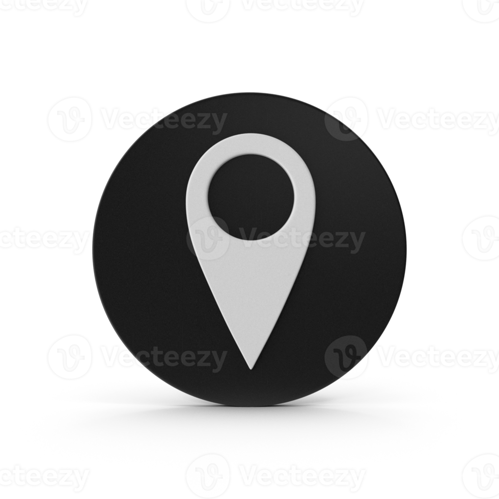 3d png Karte Zeiger, Ort Karte Symbol, schwarz Textur, schwarz Ort Stift oder Navigation, Netz Ort Punkt, Zeiger, grau Zeiger Symbol, Ort Symbol. GPS, reisen, Navigation, Platz Position