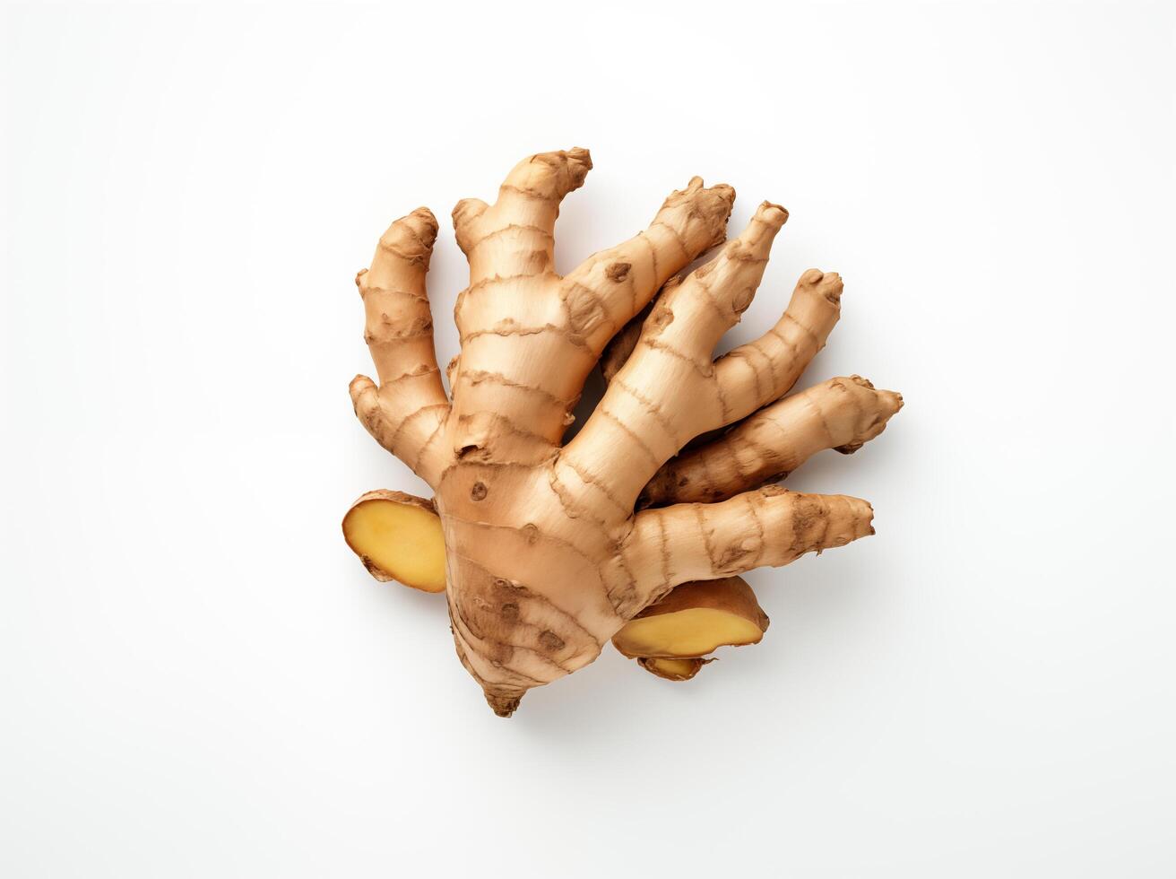 AI generated An appetizing ginger is isolated on a white background. AI Generative photo