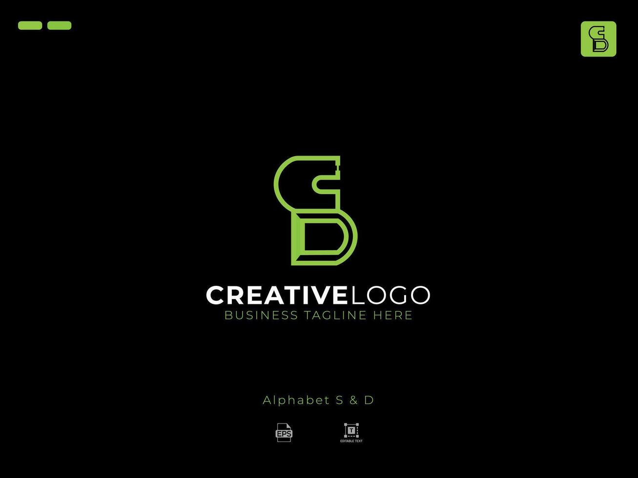 Abstract Letter S D Logo vector