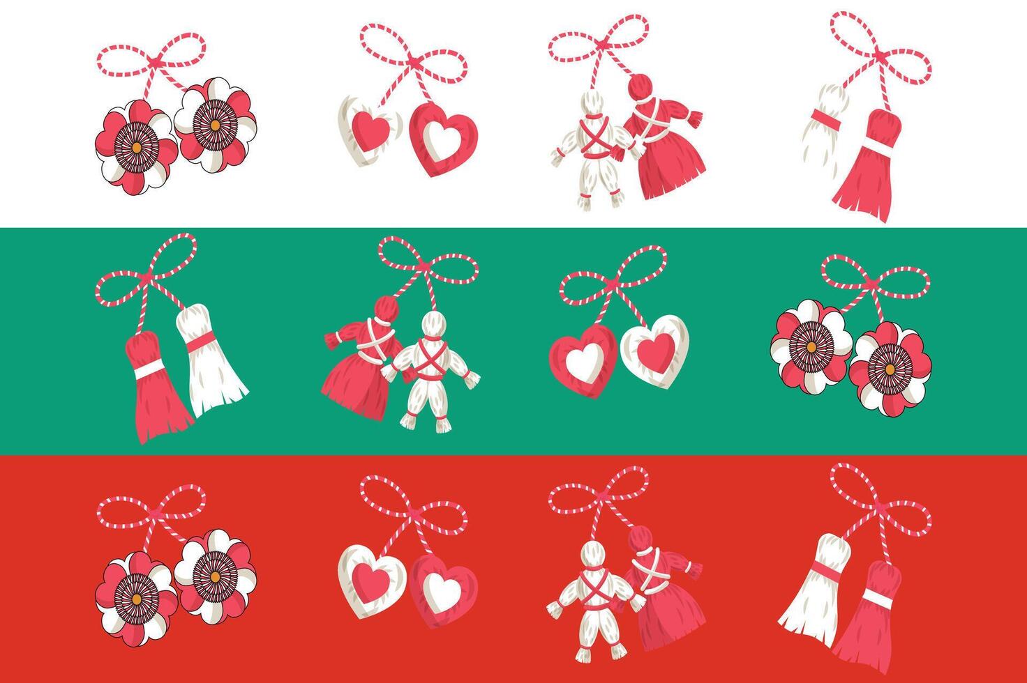 Premium pattern Baba Marta Martisor vector