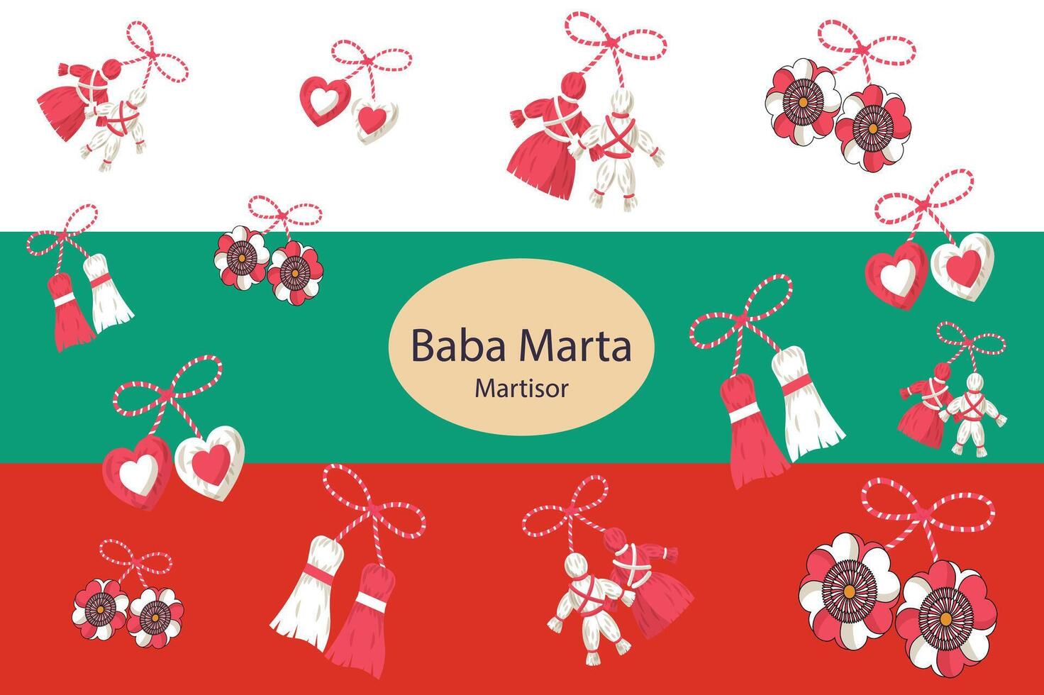 Premium presentation of the baba marta festival vector