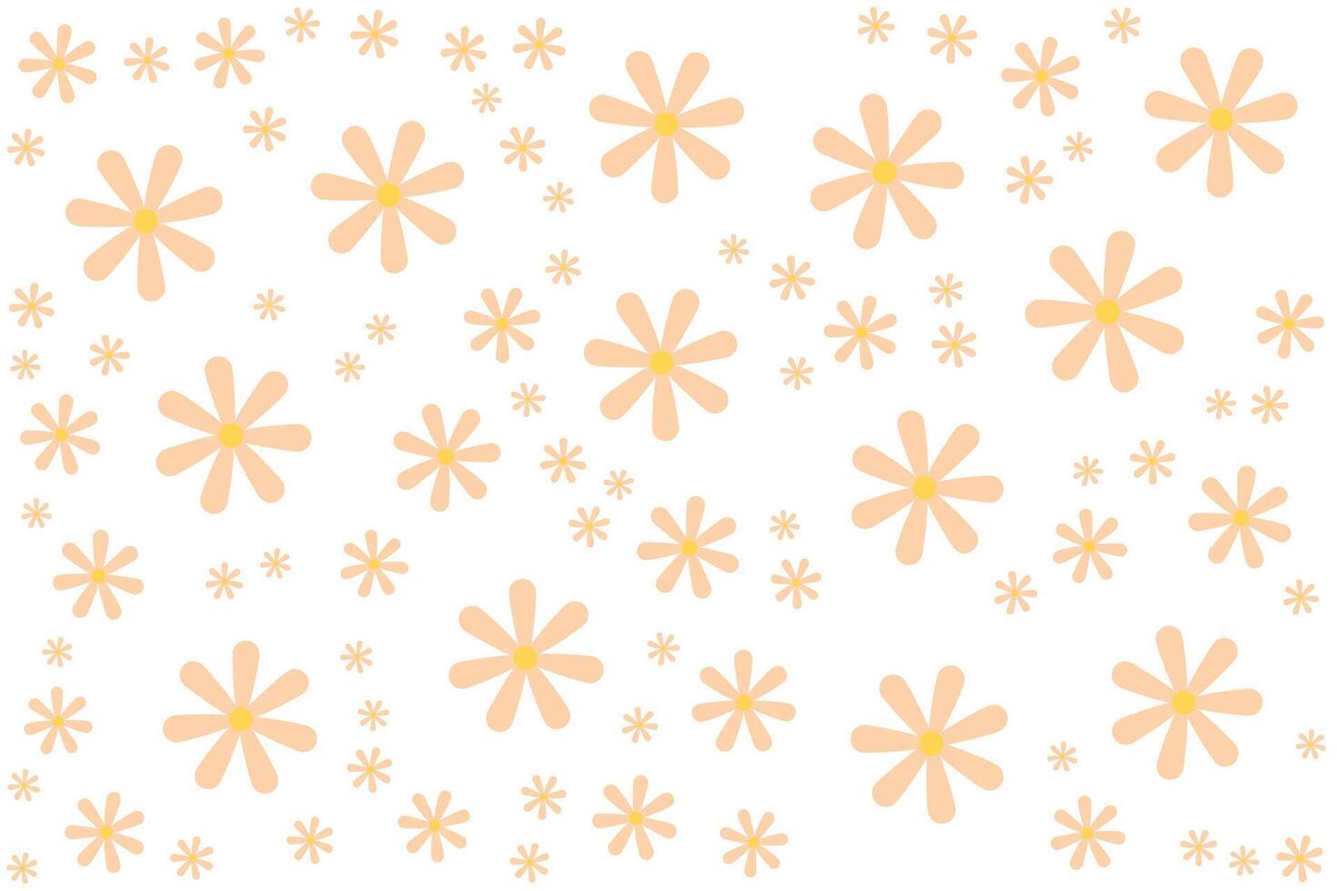 Floral pattern of yellow tones on white background vector