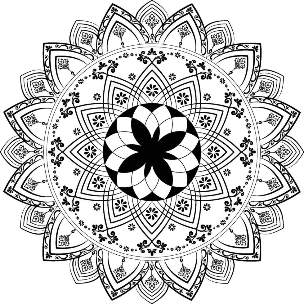 Black mandala background with luxurious style vector