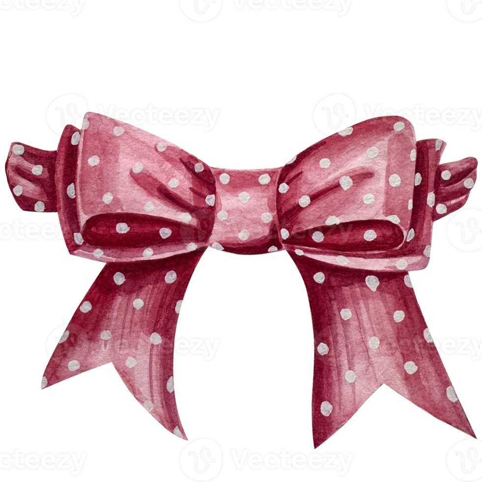 Watercolor illustration with transparent bow. png