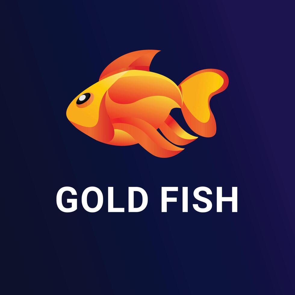 Gold Fish Gradient Colorful Logo Template vector