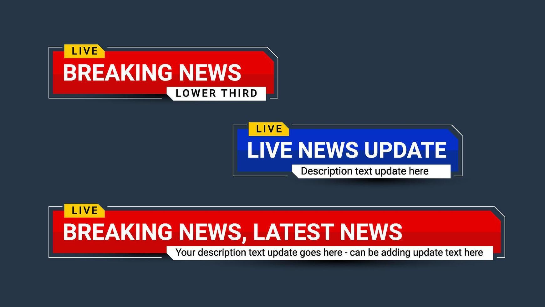 Breaking News Live Update Lower Third Vector Illustration Template