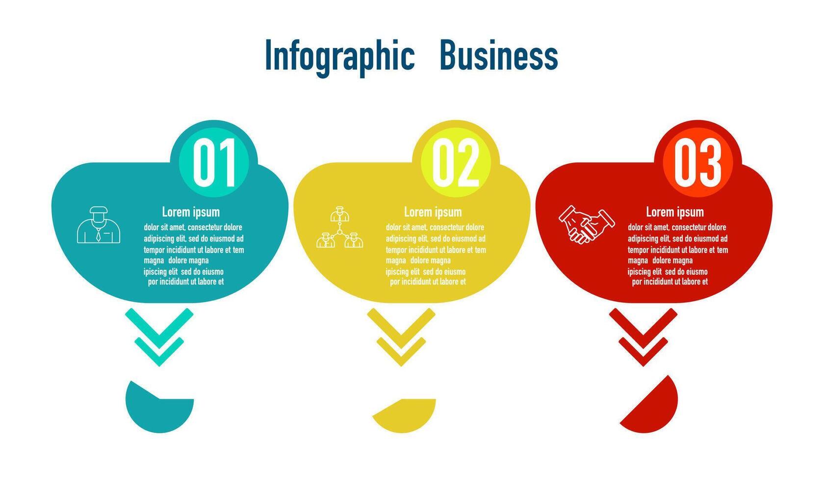 Infographic template for business information presentation. Vector square and icon elements. Modern workflow diagrams. Report plan 3 topics