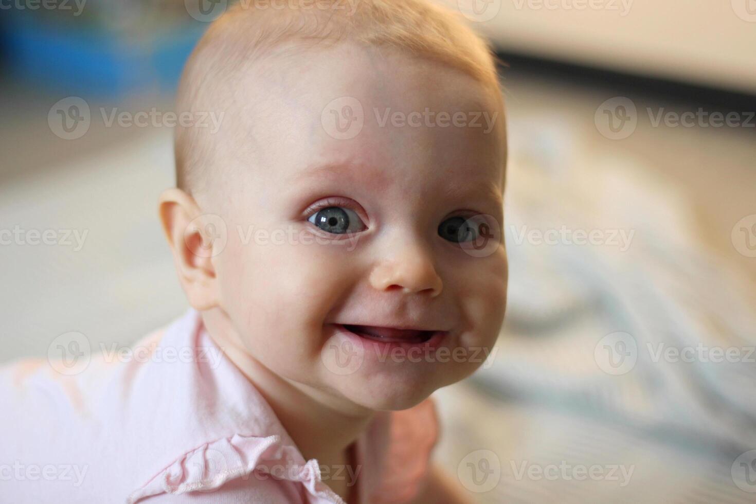 Portrait of an 8 month old girl photo