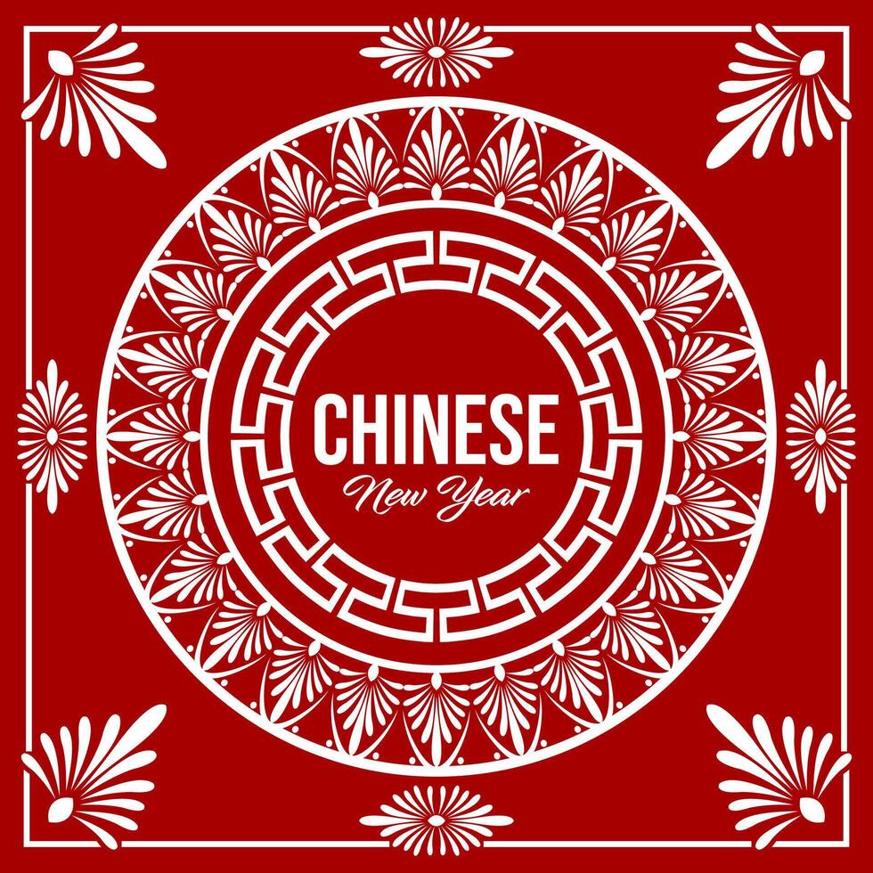 CIRCLE FLOWER ORNAMENT CHINESE BACKGROUND IMLEK vector