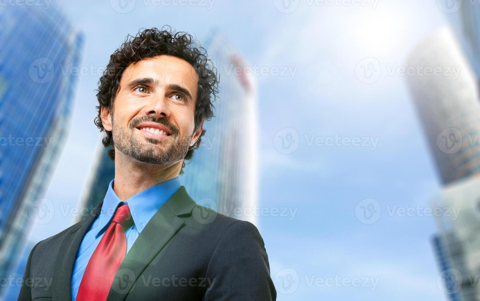 Handsome manager portrait outdoor photo