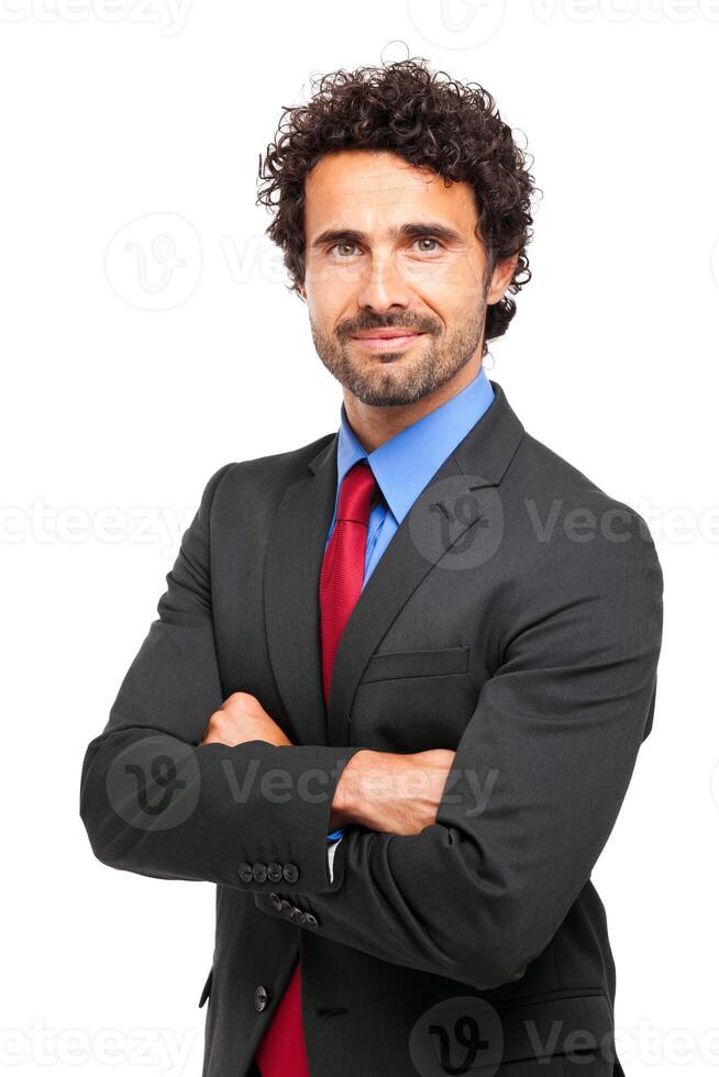 Handsome manager isolated on white photo