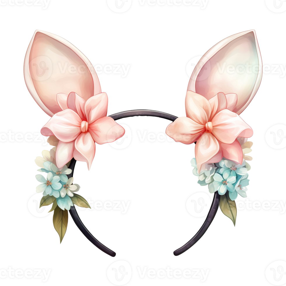 AI generated Bunny Ears Chic Bunny Headband - Adding a Playful Touch to Your Festive Look png