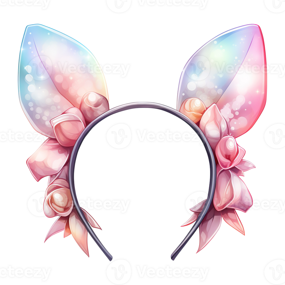 AI generated Bunny Ears Chic Bunny Headband - Adding a Playful Touch to Your Festive Look png